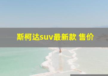 斯柯达suv最新款 售价